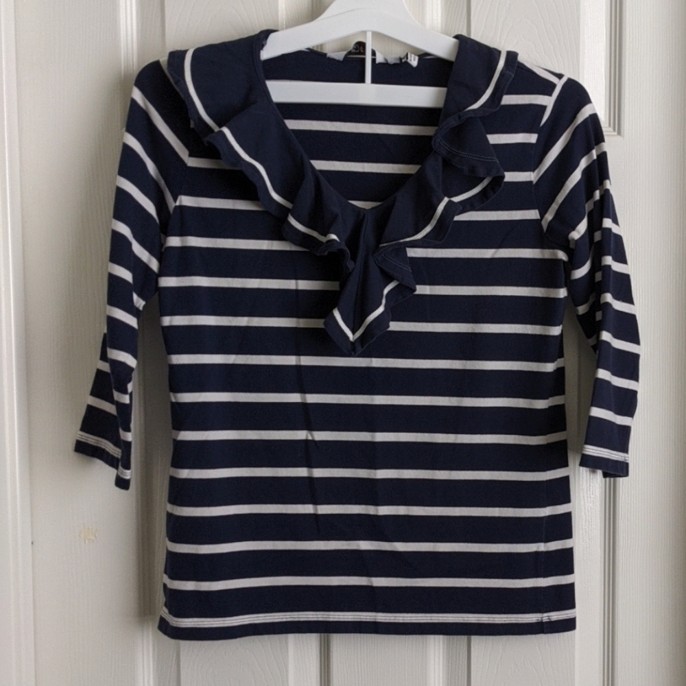 Blue and white striped shirt